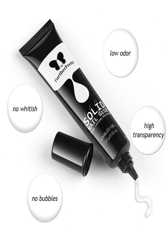 Furtherpretty Solid Nail Glue Gel Kit with UV Lamp, 15ml Gel Glue for Nails Super Strong Adhesive for Press On Nails Fake Nail Tips, Professional Salon & Home Manicure Supplies-uñas de Gel para pegar - Image 3